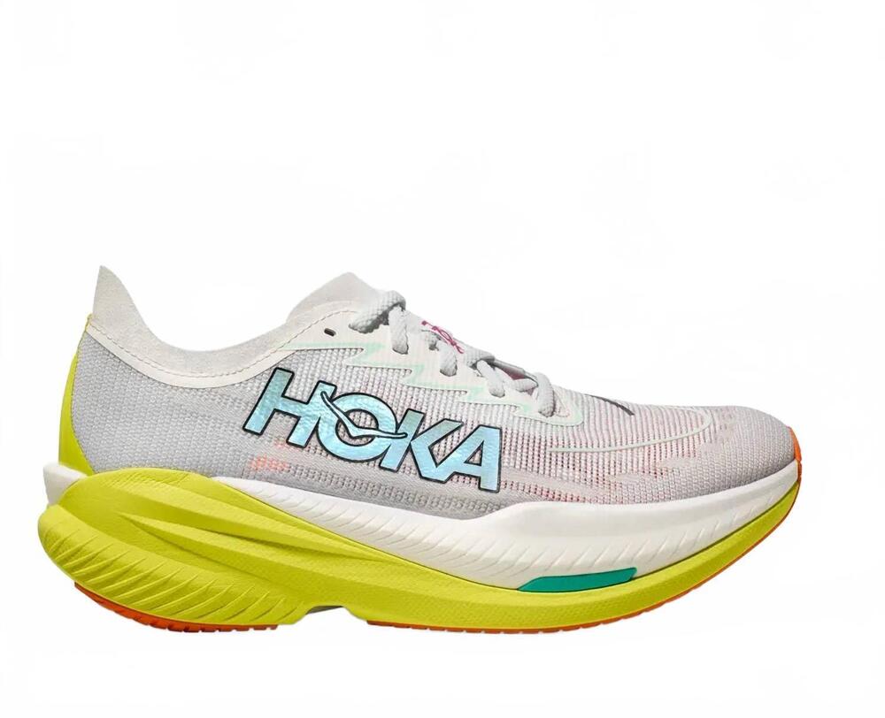 NEW HOKA men's mach x 2 sneakers in frost/citrus